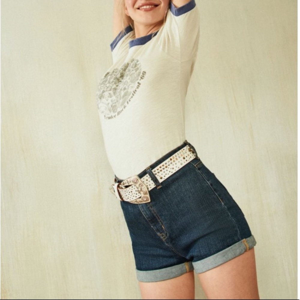 BDG Pin Up High Rise Cuffed Denim Shorts